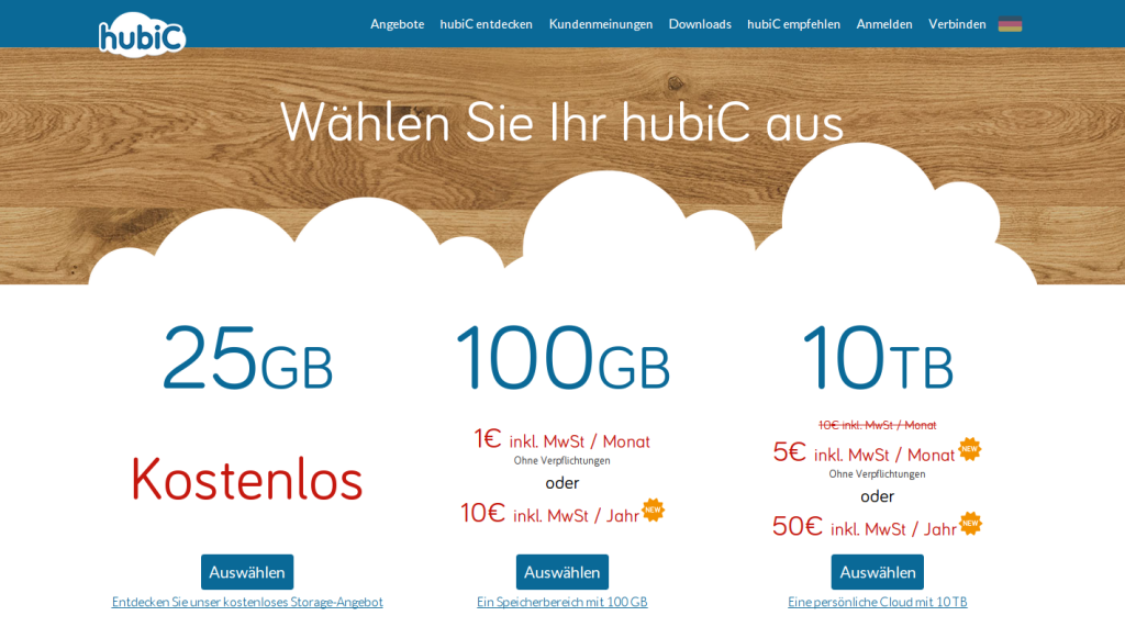 Die hubiC Cloud Storage Angebote – hubiC.com